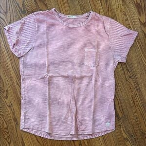 Marine Layer Pink and Black Striped Tee